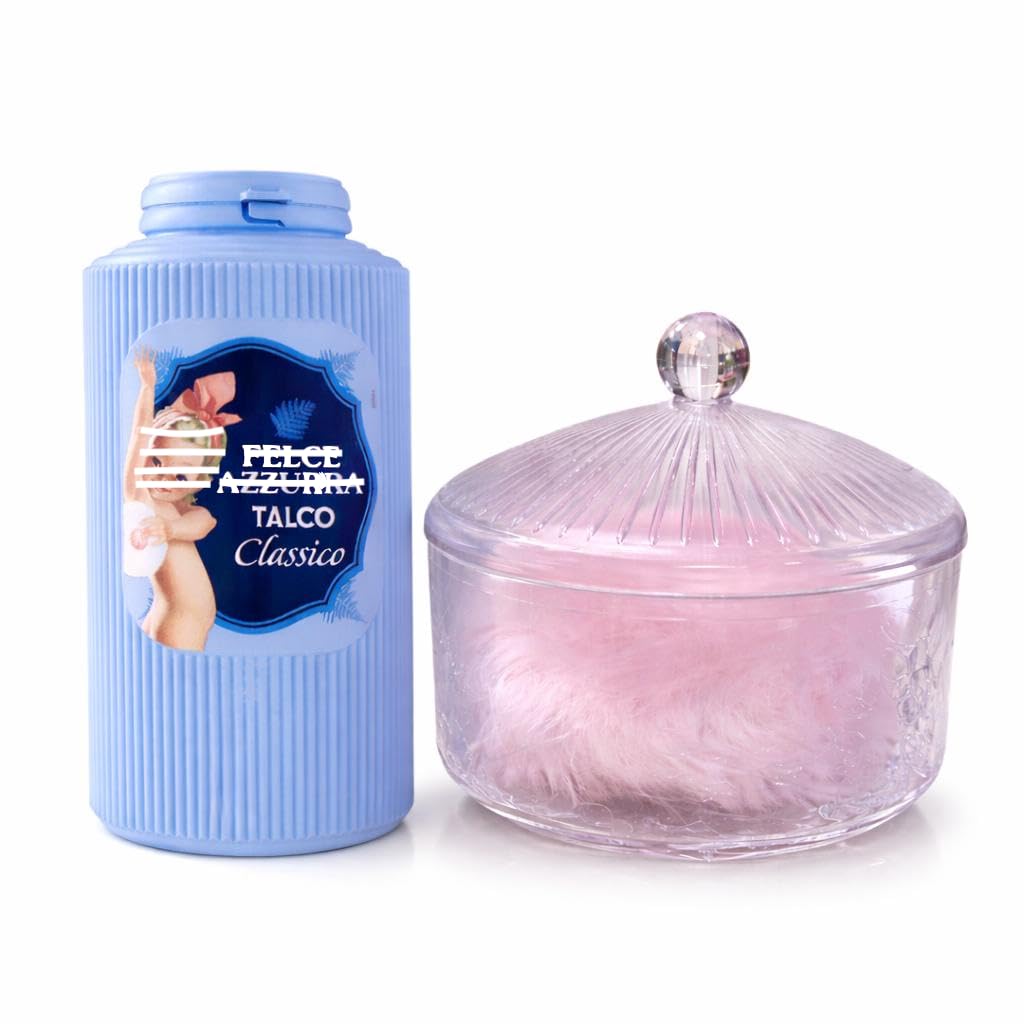 Talco in Polvere Profumato Classico in Barattolo Assorbente, Rinfrescante, Lenitivo per Adulti, Bambini e Bagnetto Neonato 500gr con Porta Talco in Omaggio