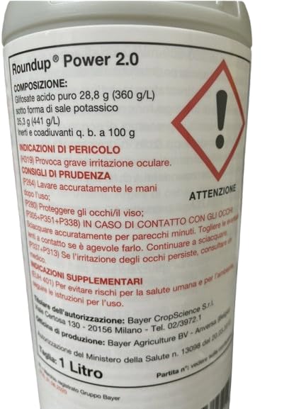 "ROUNDUP POWER 2.0" Erbicida, 1litro sistemico ad azione totale per applicazioni in post-emergenza delle infestanti