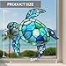 Sea Turtle Acrylic Suncatcher Ornament with Story Card, Sea Turtle Gifts for Women, Beach Gifts for Women, Beach Christmas Ornaments for Tree, White Elephant Presents for Friendship (Blue Sea)