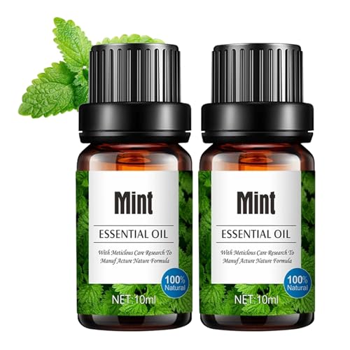 Aceite de menta orgánico, 20 ml, aceite esencial natural, 100% puro aceite de menta natural, aceites aromáticos para difusor humidificador, cuidado corporal, relajación, masaje