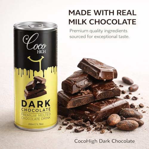 Image of CocoHigh Dark Chocolate Drink 600ml (3 x 200ml) | Luxury Creamy Chocolate Milkshake | Ready-to-Drink Milkshake Made with Real Chocolte | | No Added Preservatives