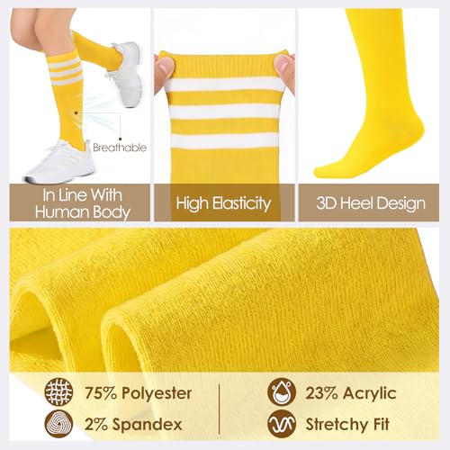 Image of American Trends Womens Athletic Knee High Socks Outdoor Sport Thigh High Stockings Casual Stripes Tube Socks