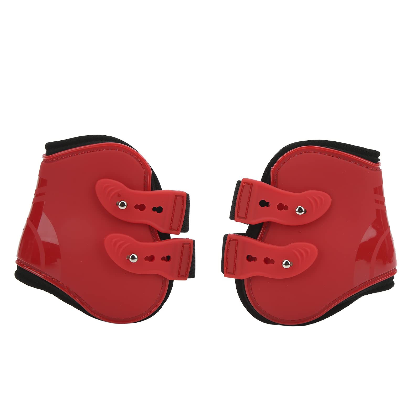 Jeanoko Juego de Protectores de Patas de Caballo, 4 Uds., Protección Ajustable de Neopreno y PU para Equipos Ecuestres de Salto y Carreras (Conjunto Delantero Trasero Rojo. Grande)