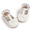 Fire Frog Baby Girls Mary Jane Burnish Pu Leather Bowknot Pincess Prewalker Christening Baptism Crib Shoes
