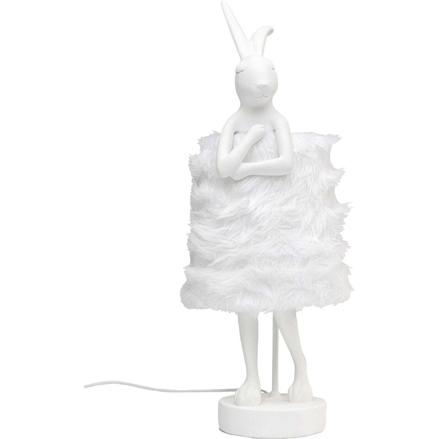 Kare Design Tischleuchte Animal Rabbit, Weiß/Silber, Hasenleuchte, Tischlampe, Schlafzimmerlampe, Tiermotiv, kein Leuchtmittel enthalten, 26x24x68 cm (H/B/T)