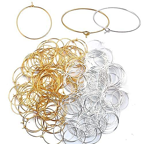 200 Piezas 25mm Anillos de Encantos de Copa Redondo Pendiente Aros Decoración del Partido Charm Suministros Cover