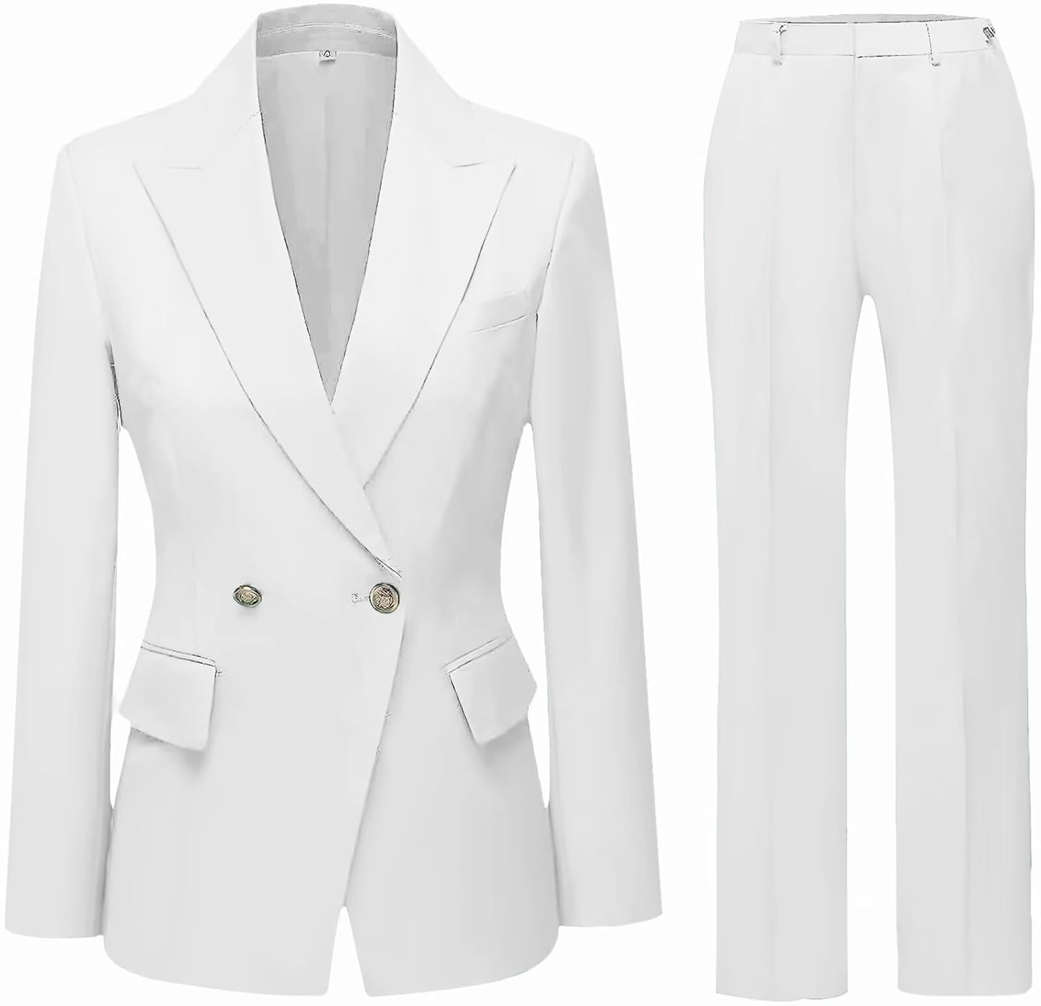 YUVUXE Womens Classic Fit Pink Solid Polyester Business Suit Set - Blazer Pants - Working Women Business Professionals