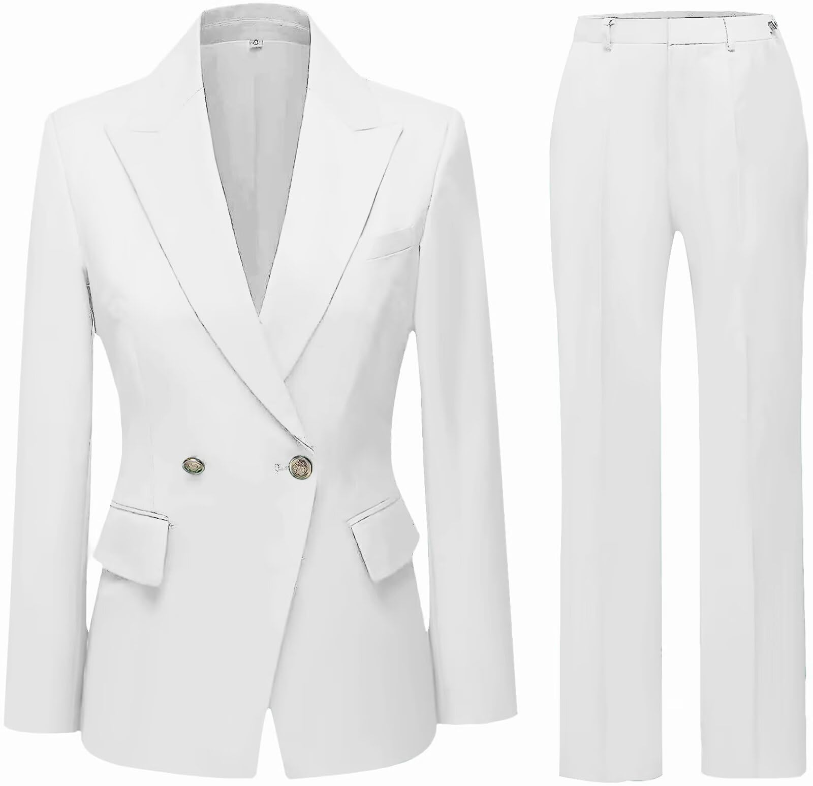 YUVUXE Womens Classic Fit Pink Solid Polyester Business Suit Set - Blazer Pants - Working Women Business Professionals