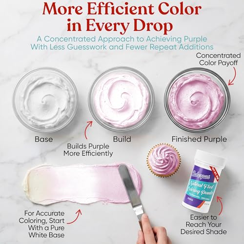 Image of Bakerpan Purple Food Coloring Powder for Baking - 30g Oil Based, Artificial Dye-Free, Plant-Based, Kosher, Gluten-Free - For Buttercream, Chocolate, Candy & Cakes