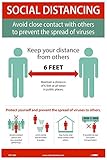 NMC PST148 - Póster de distancia social (24 x 18 mm, polietileno)