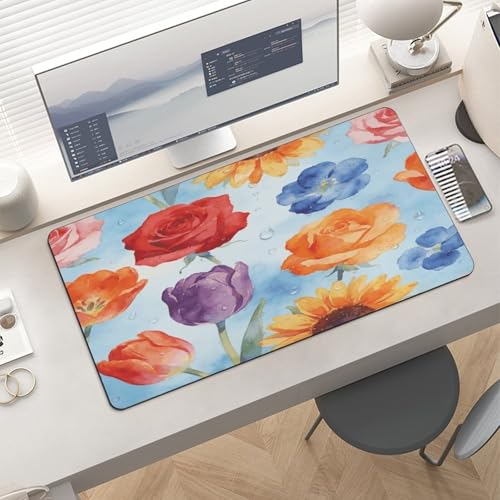 Tapete para escritorio multicolor de goma impermeable grande miniatura 6