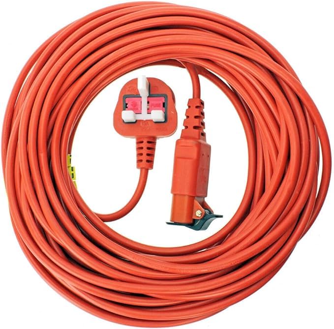 Paxanpax PLG008 20m Lead Power Cable & 3-Pin UK Mains Plug Fits Flymo Lawnmower and Garden Appliances