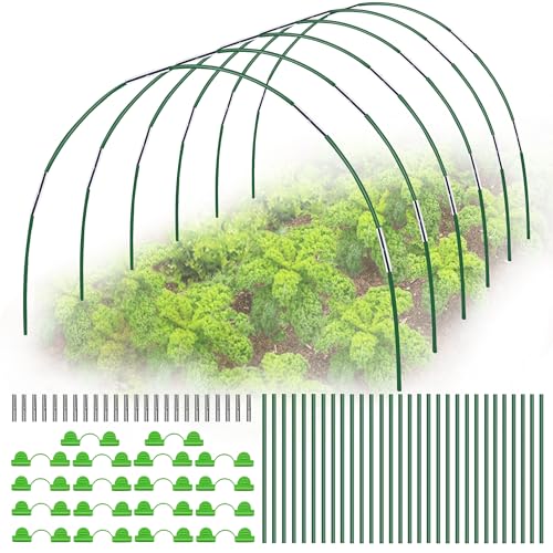 LYLIDIA Arcos Invernadero Tunel 30 Piezas Garden Aros de Invernadero para Cultivar Túneles Ajustable Planta de Apoyo de Estacas Túnel para Plantas Aros de Soporte de Jardin