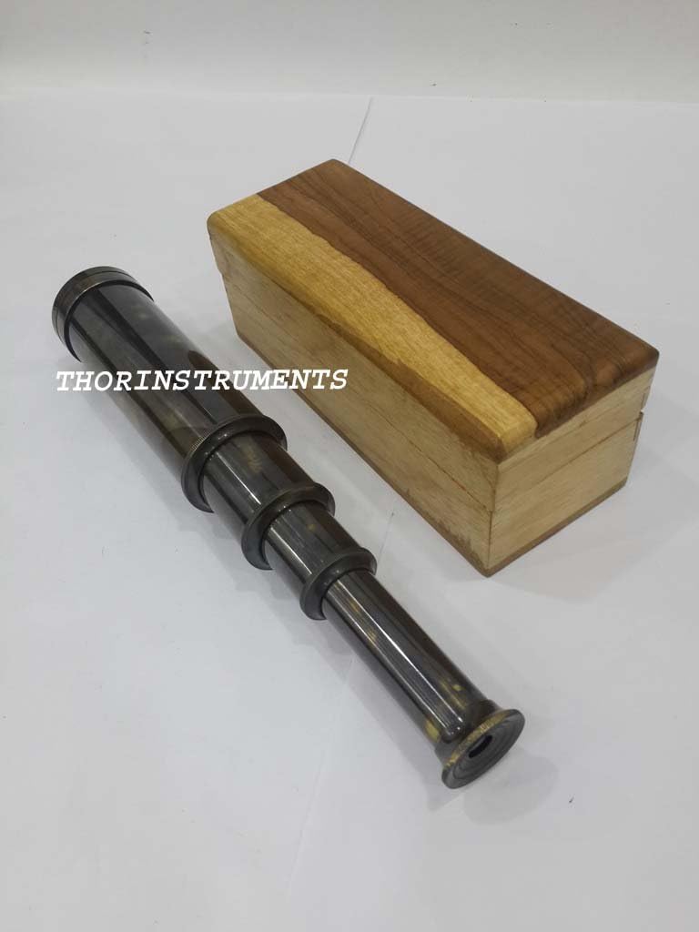 Handmade Two Ton Finish Telescope Pirate Spyglass W/Box Marine Scope Gift Rustic Vintage Home Decor Gifts
