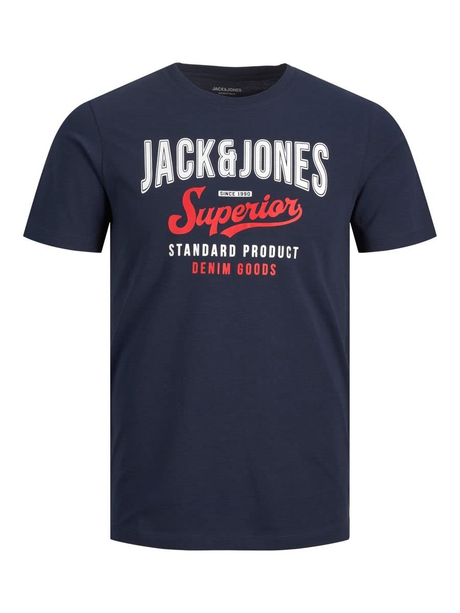 Jack & Jones – Herren Rundhals-T-Shirt – Regular Fit, Navy, Größe M