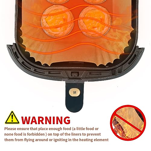 Image of Air Fryer Liners Disposable Square for Ninja AF141 AF142 5Qt /Ninja AF181 AF182 6.5Qt, 100PCs 7.9in Non-stick Oil-proof Parchment Cooking Paper for Gourmia /Cosori /Chefman 5-8Qt Airfryer /Media 11 Quart