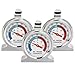 Thlevel Termómetro para Frigorífico Acero Inoxidable Termómetro para Refrigerador y Congelador Termómetro de Nevera con Gancho para Colgar (3PCS)