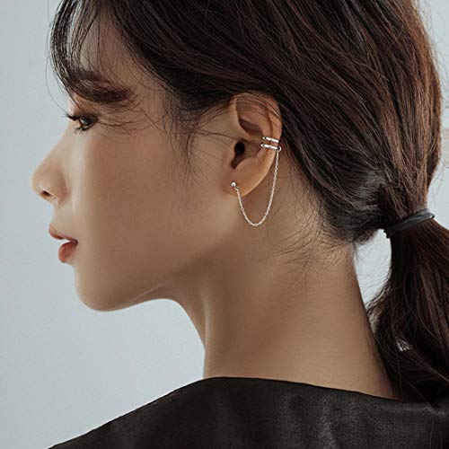 Sluynz 925 Sterling Silver Asymmetric Cuff Earrings Studs For Women Teen Girls Cross Studs Earrings Crawler Earrings Wrap (A-Asymmetric) #TOP1