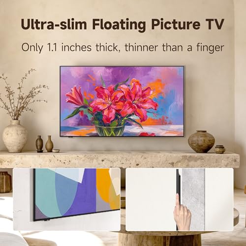 Image of iFFALCON 55-Inch Class QLED 4K F75 Smart TV, Ultra-Slim 1.1'' Floating Picture Frame TV, Seamless Wall-Mount Installation | Dolby Vision IQ, 144Hz, Google TV, Alexa | Works w /Legacy Devices
