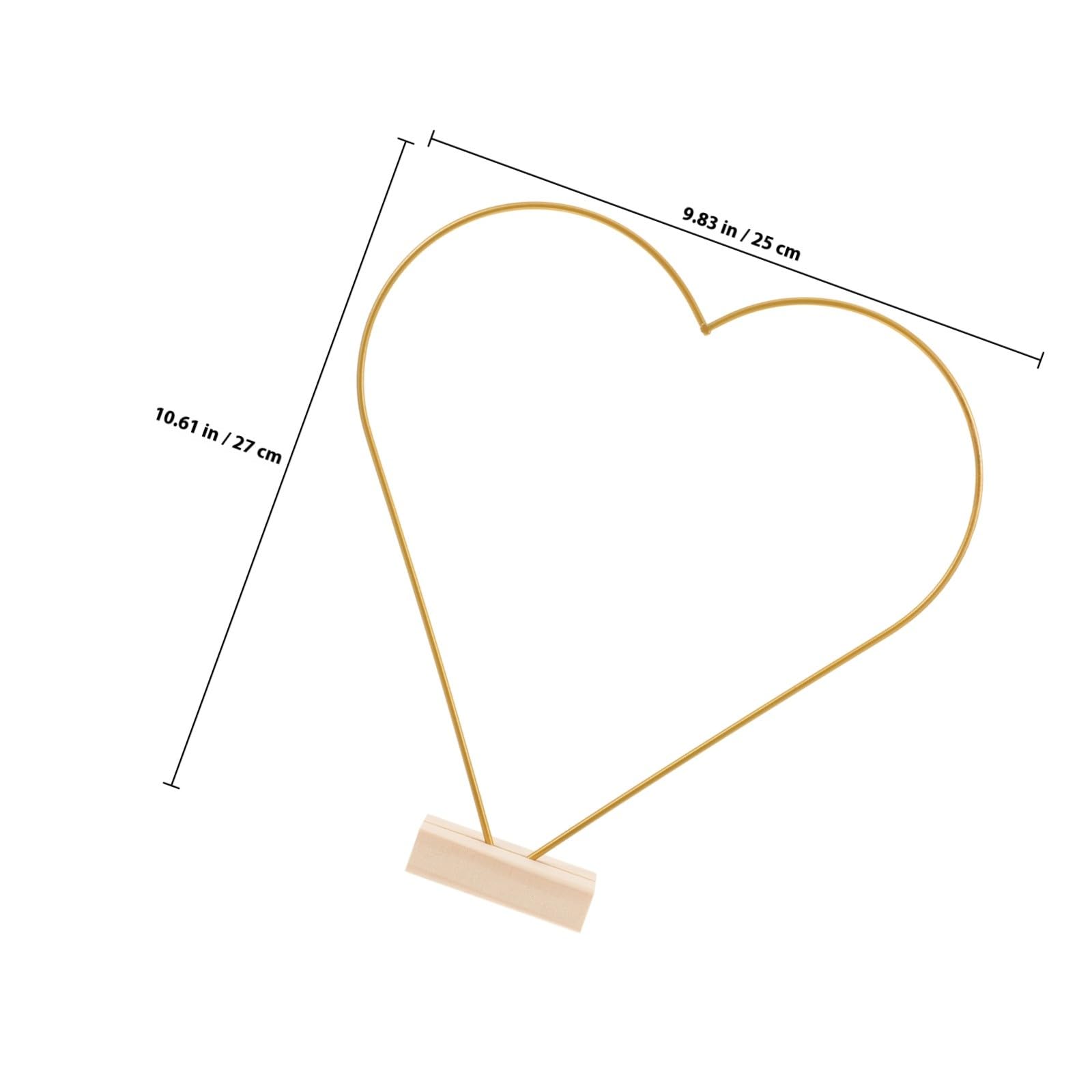10 Stück Metall Blumenringe Herzform mit Holzsockel 25cm Stabile Hochzeits Tischdekoration Selbstgemacht Mittelstücke für Hochzeit und Event