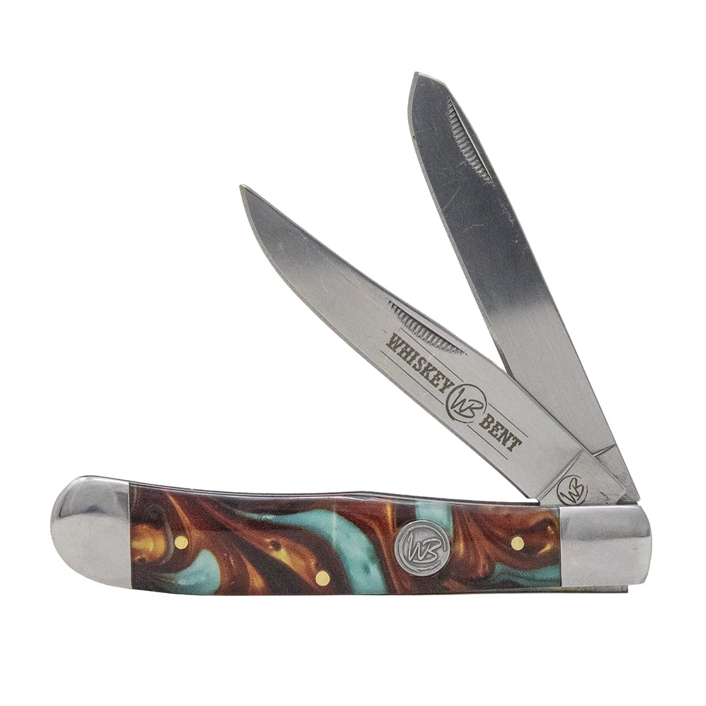 WHISKEY BENT HAT CO. Traditional Trapper Folding Pocket Knife 4.125