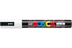 Uni Posca White Paint Pen – Medium Point Pen for Vivid Artwork...