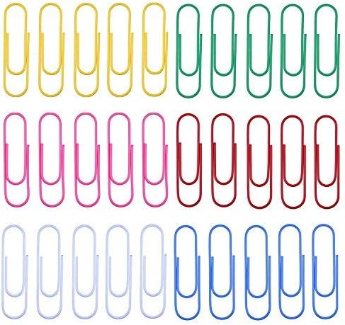 Newkeen 6 Colors 4 Inch Large Colored Paper Clips Jumbo Metal Paper Clips - Neon Coloured Giant Paperclips, 30 Pieces