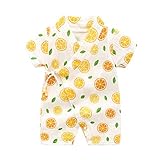 PAUBOLI Kimono Robe newborn Cotton Yarn Robe Baby Romper Infant Japanese Pajamas (0-3 Months, Lemon)