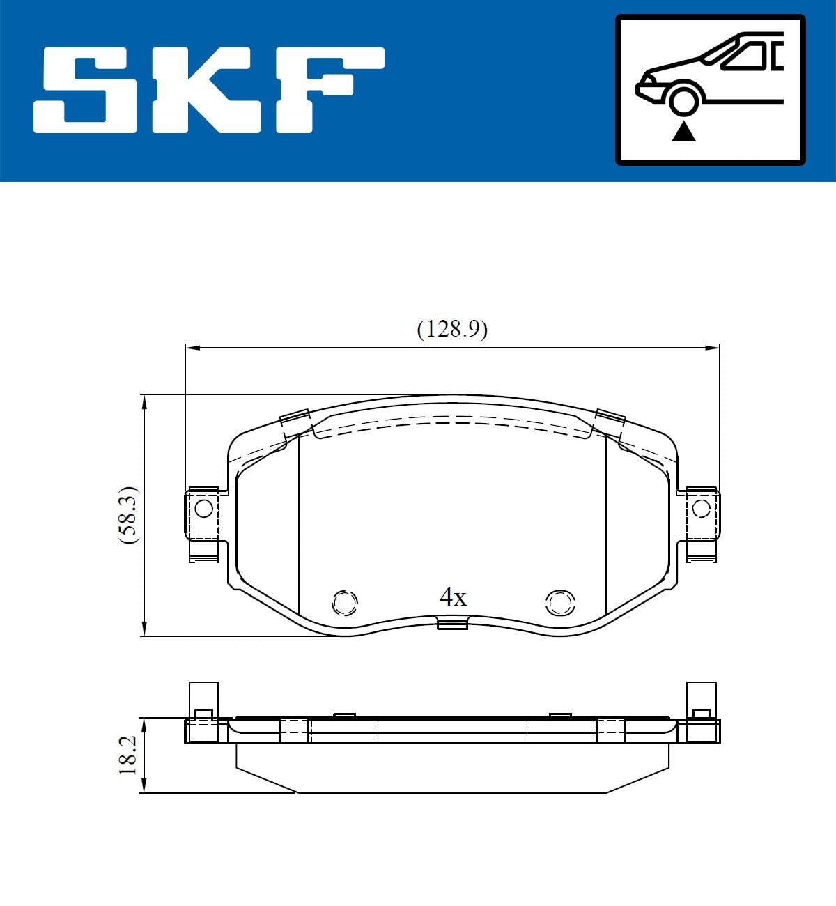 SKF Fren Balatası Ön Renault Megane IV 1.5 DCI K9K/1.6 Sce/1.2 Tce H5F 16, Megane IV 1.3 Tce H5H 18, Megane IV 1.5 Blue DCI K9K 19, Megane IV 1.0 Tce 20 Vkbp 80083 - Vkbp 80083