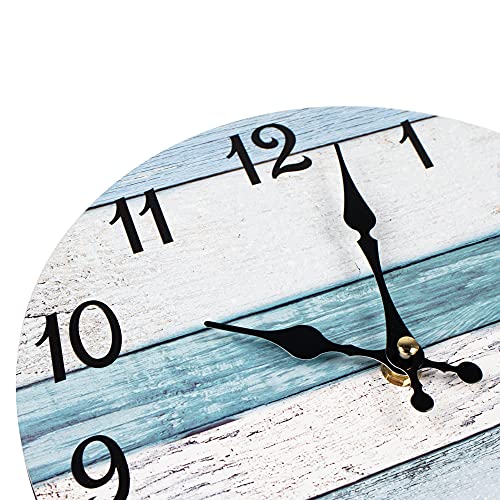 Homotte Wall Clock, 10 Inch Battery Operated Clocks Living Room Decor, Silent Non-Ticking Bathroom Round Country Retro Rustic Style Wall Clock for Home Bedroom Office - Image 4