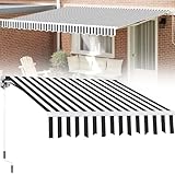 YANGYMM Manuelle Markise, Gelenkarmmarkise, Gartenmarkise mit Sonnenschutz Und BeschläGen für den...