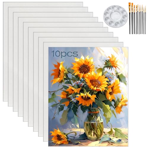 Lista de Paneles de lienzo disponible en línea para comprar. 48 QianMu 10 Piezas Paneles de Lienzo 25*20 cm, Sin Ácidos, Para Pintura Acrílica Y Arte Al Óleo, Con 10 Pinceles y Paleta de Colores Para Pintar, Exposición, Creación...