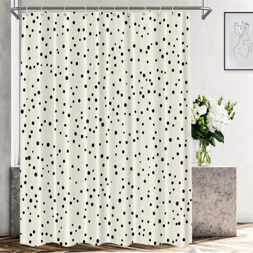 Shrahala Cortina de ducha decorativa monocromática abstracta, simple y suave contraste, fibra de poliéster, impermeable, con anillos de plástico, para duchas, bañeras, 72 x 60 pulgadas