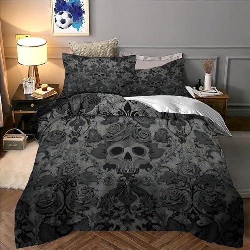 Housse de couette crâne 3D zippée infroissable en microfibre - 6