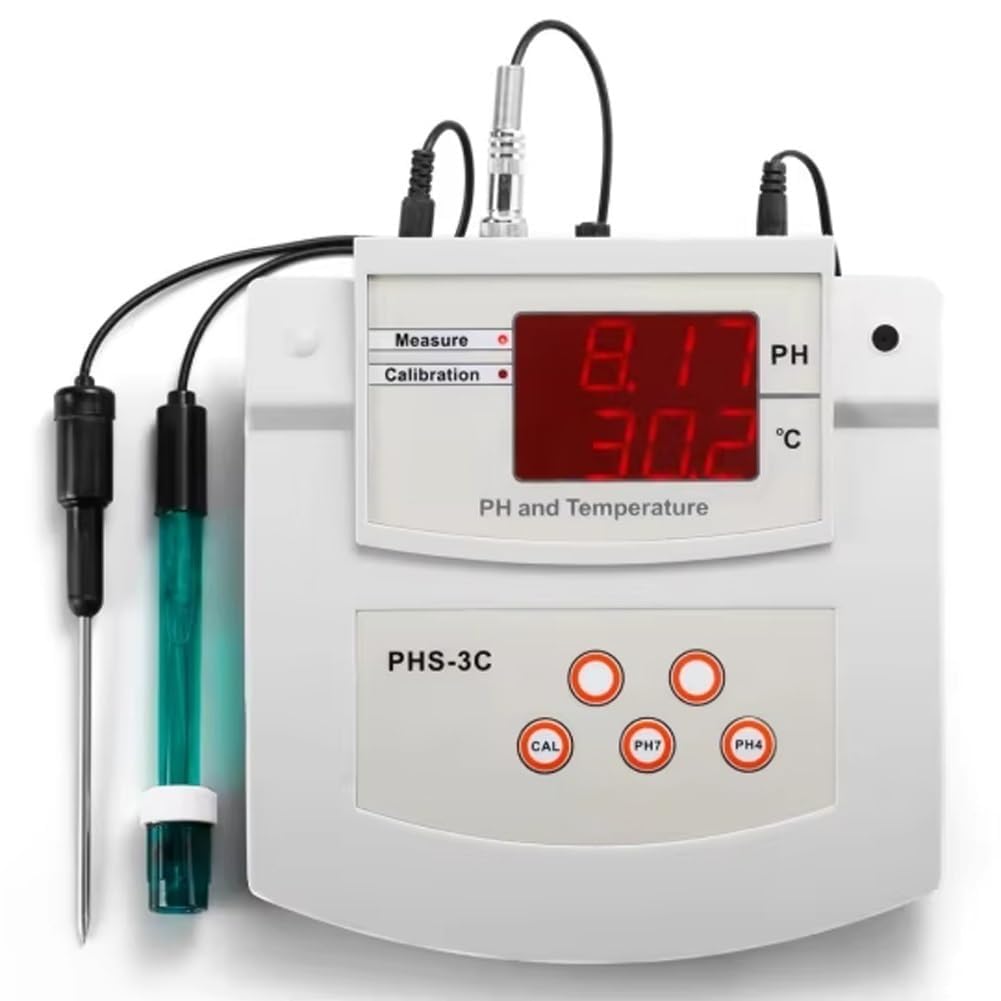 Medidor de pH de mesa de alta precisión con calibración automática | Probador de alcalinidad de acidez de grado de laboratorio con medición de temperatura