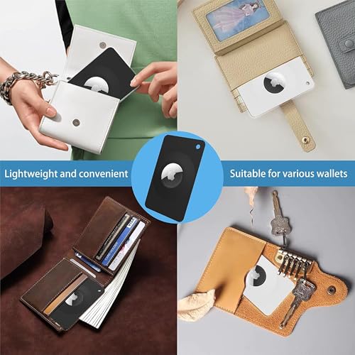 Image of Airtag Card Case for Wallets, Water Proof Shock Proof Scratch Resistant Drop Resistant (Black, Card Type)