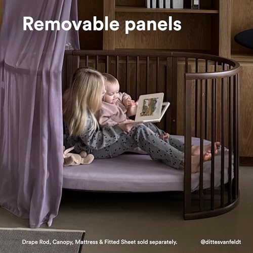 Image of Stokke Sleepi Bed, Warm Brown - Suitable for Ages 0-5 Years Old - Adjustable, Stylish & Flexible - Sturdy Beech Wood Frame