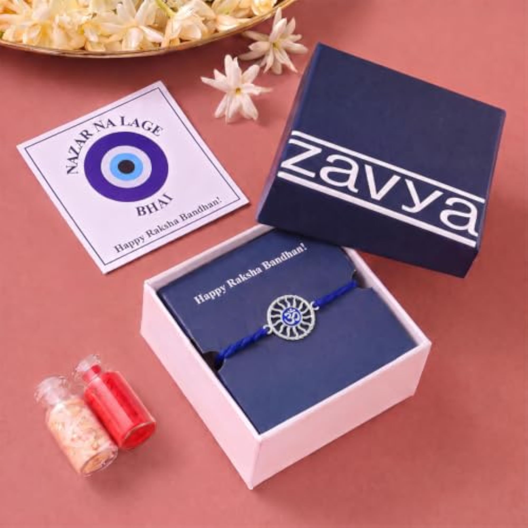 Pure 925 Om Rakhi for Bhai, Traditional Sacred Design