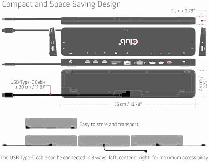 Club 3D CSV-1565 Dock USB-C Triple Display con Fuente 100W miniatura 9