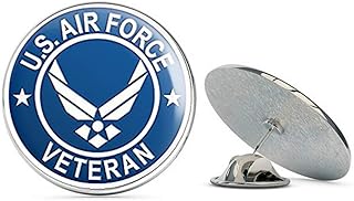 Round U.S. Air Force Veteran (USAF ic Vet) Metal 0.75" Lapel Hat Pin Tie Tack Pinback
