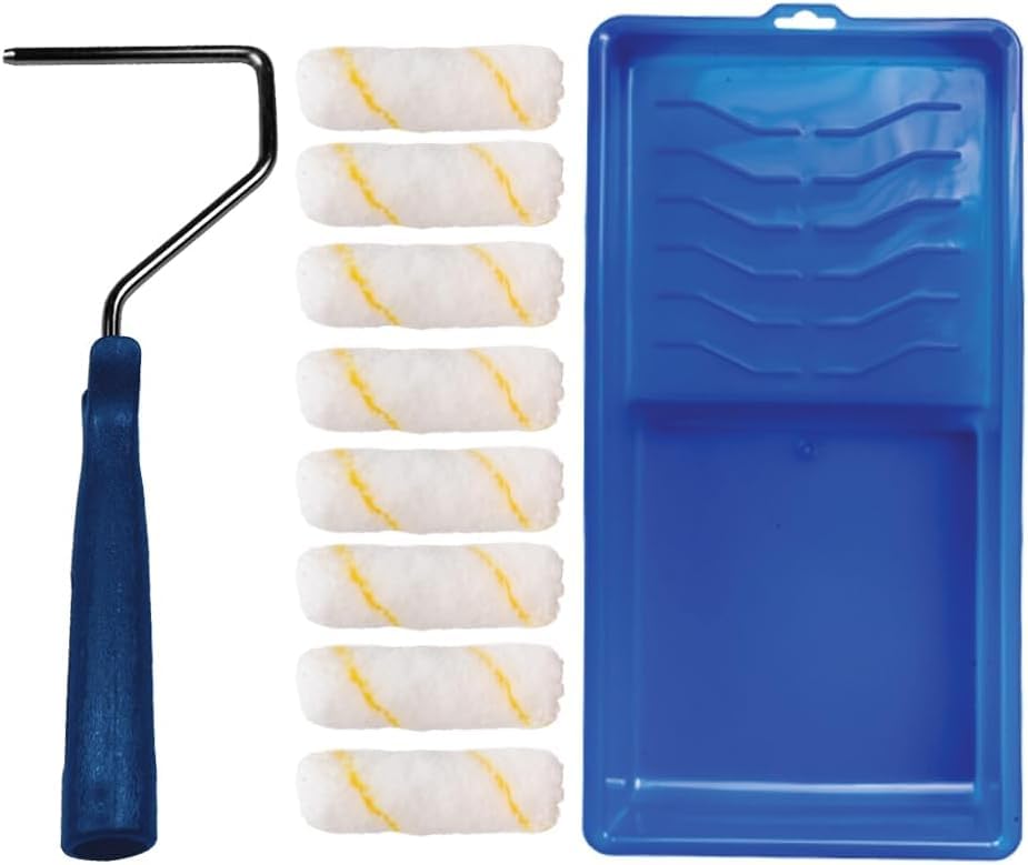 See full amazon price history chart for SSTM Cotton Paint Roller and Tray Set, 4 inch Roller, Small Tray (1 small Tray, 8 roller refills, 1 Handle) Pack of 10 SSTM Cotton Paint Roller and Tray Set, 4 inch Roller, Small Tray (1 small Tray, 8 roller refills, 1 Handle) Pack of 10 (B0D9D65L8L) Amazon Price History, Amazon Price Tracker