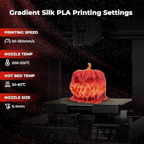 Image of AMOLEN Silk PLA Gradient 3D Printing Filament, 1KG Spool 1.75mm Silk Shiny Red Gold Gradient Printer Filament 2.2lb Brighter New Version, Compatible with 3D Printer and 3D Pen