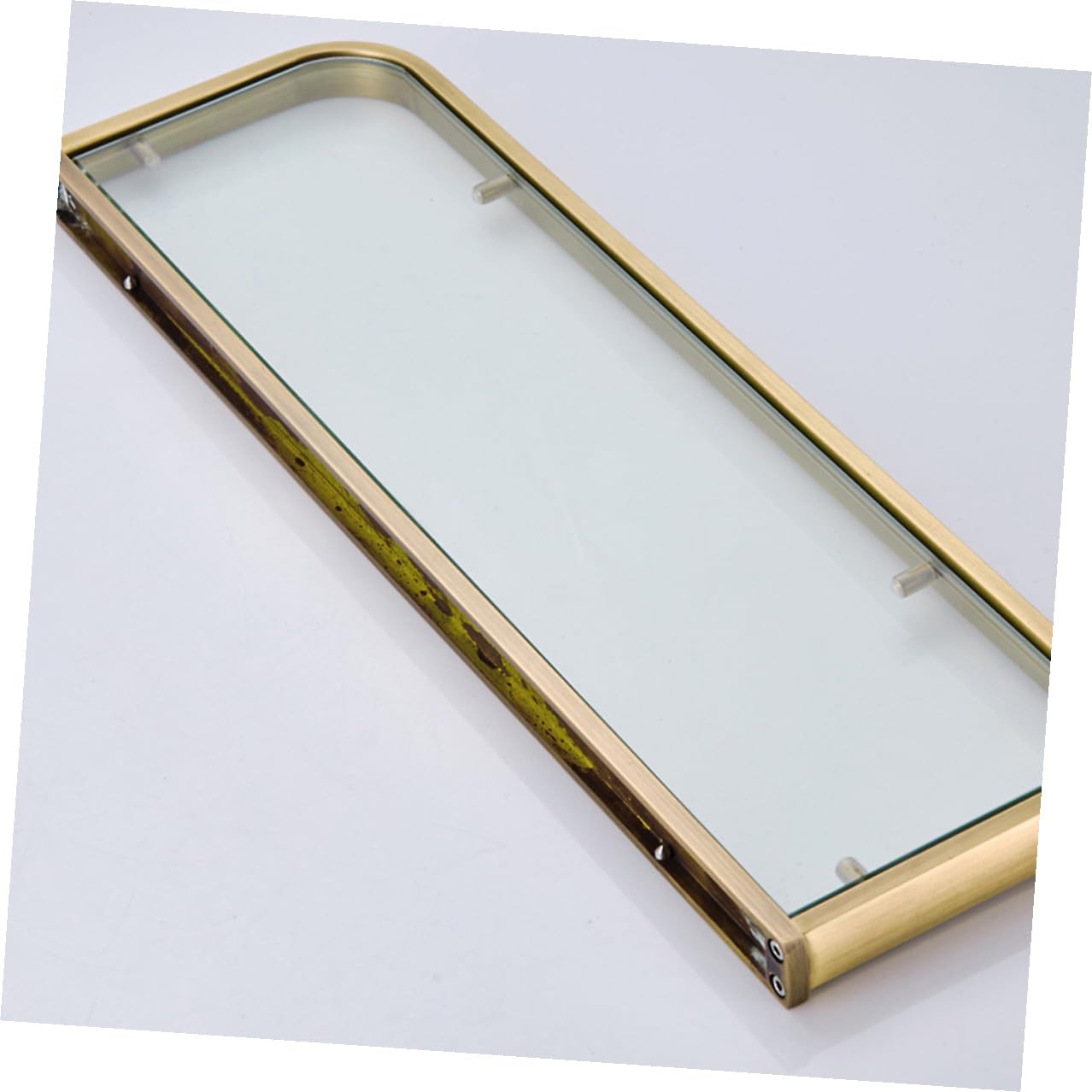 Glas wandregal Badezimmer Minimalistisches Design Messingrahmen Rostfrei Aufbewahrung Ablage für Kosmetik und Badaccessoires