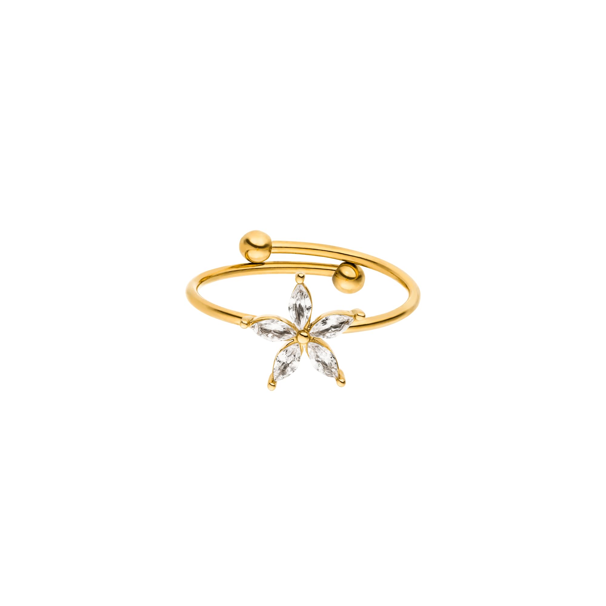 Purelei Elastischer Bright Spring Ring (Gold) – Damenring aus langlebigem Edelstahl – Wasserfeste Ringe – Größe 50/55 – Modeschmuck für deinen individuellen Look