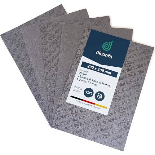 diconfa DIN-A4 Dichtungs-bogen Abil N // STÄRKE 0 25mm bis 1 5mm - Menge 1 bis 200 Stück // AUSWAHL: 200x300x0 25mm 1 Stück - Universal Dichtungsmaterial Dichtungspapier KFZ Auto Motorrad PKW