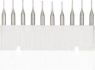 BERWENNY YINGJUN 10pcs Milling Cutter 0.8mm Corn End Mill Tungsten Carbide 3.175mm Shank Engraving Bit (Cutting Edge Length : 10pcs 0.8mm Set)