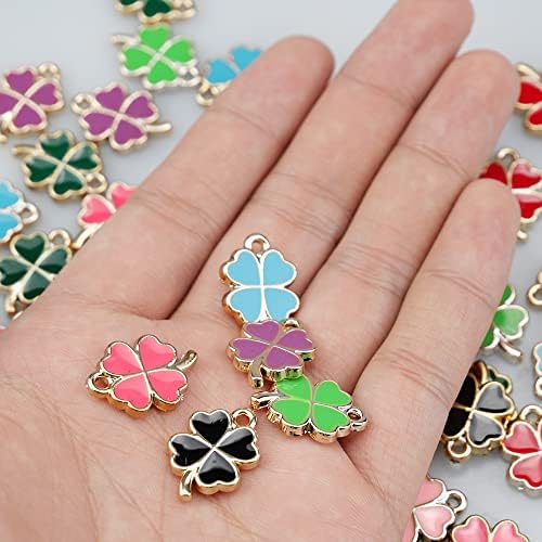 Canollo Glücksklee Anhänger Set - 22 Stück Silber Charmes Für Schmuck DIY