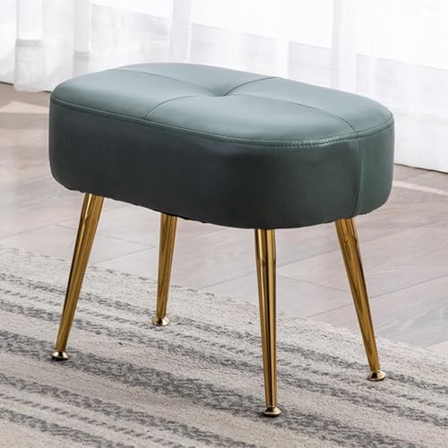 Repose-pieds ottoman compact rembourré gris pour salon et placard d'entrée