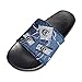 Pantofole da Donna Infradito Denim Slip-On Scarpe Traspiranti Punta Aperta Scarpe Casual (40,Blu)