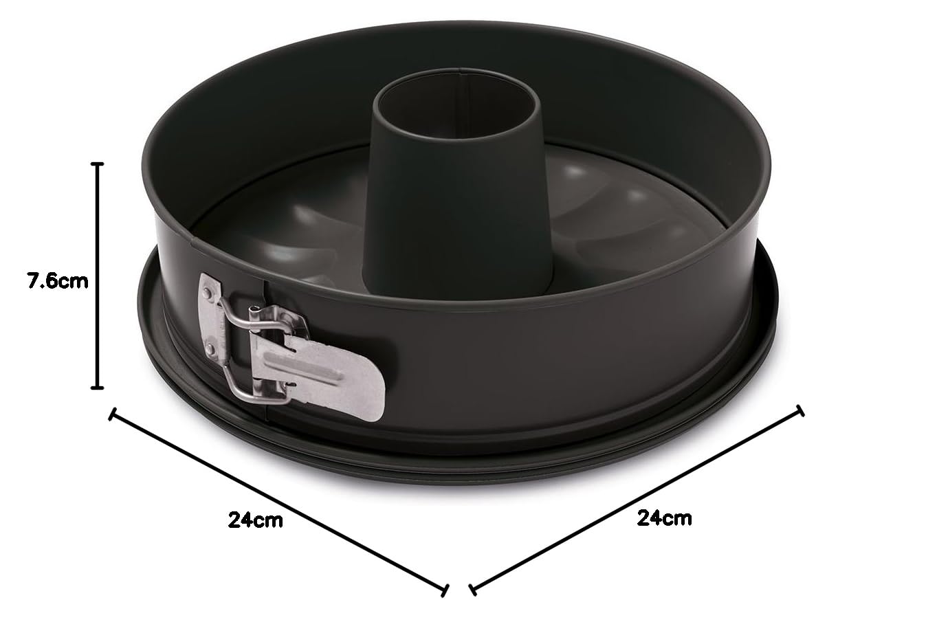 Guardini, Tortiera apribile 2 fondi Ø 24 cm, Fondo Salvagoccia, Acciaio con rivestimento antiaderente, Nero, Made in Italy, Linea Gardenia